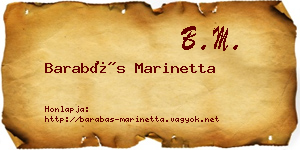 Barabás Marinetta névjegykártya